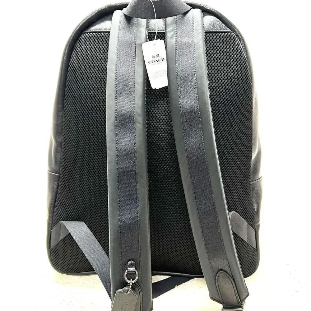 🎁NWT! Coach Chrls Men's Backpack/School Backpack Black Leather Msrp:$550.00